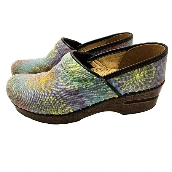 Dansko Pastel Clogs Womens 7 Vegan Mules Professional Nursing Shoes Slip On 37 - Picture 9 of 16